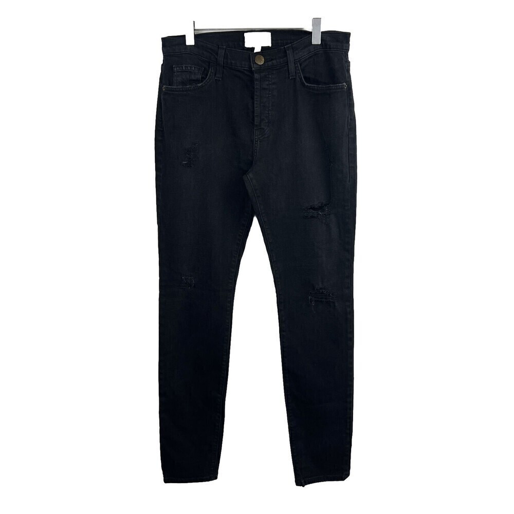 Current/Elliott Jeans 27 Womens The Traveler O/D Black Destroy Distressed